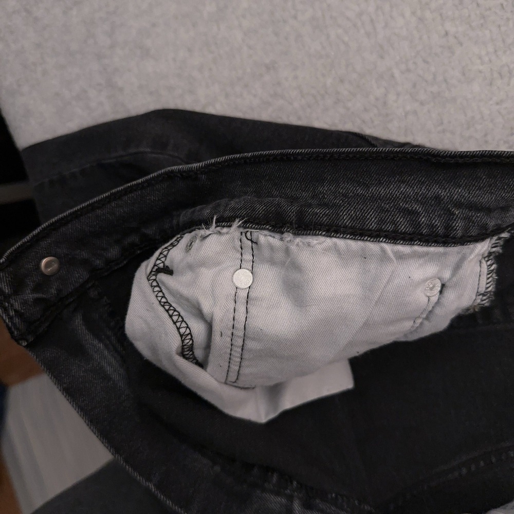 Levi's 502‎ Jeans Men's 37x31 Tapered Fit Black Dark Wash Denim Workwear - Picture 6 of 9